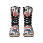 Bullseye Target Pattern Print Winter Boots