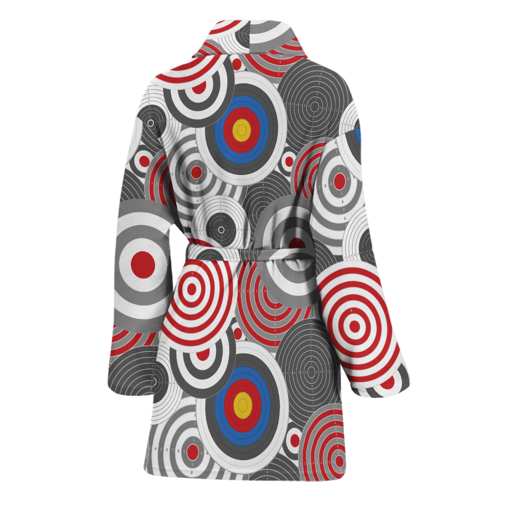 Bullseye Target Pattern Print Women's Bathrobe