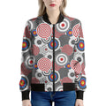 Bullseye Target Pattern Print Women's Bomber Jacket