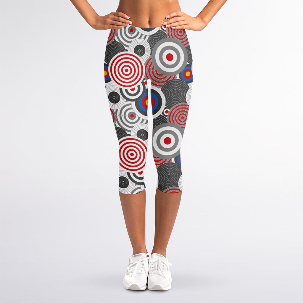 Bullseye Target Pattern Print Women's Capri Leggings