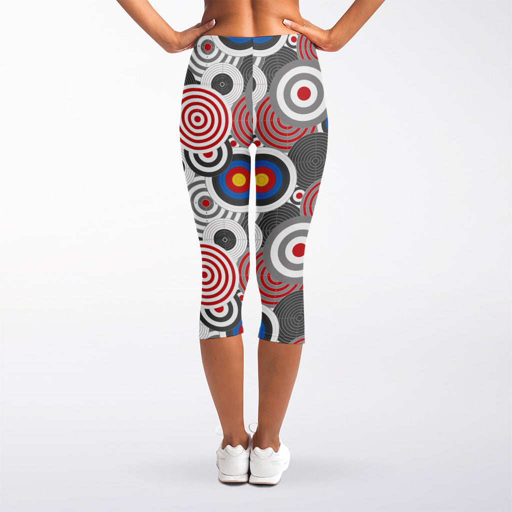 Bullseye Target Pattern Print Women's Capri Leggings