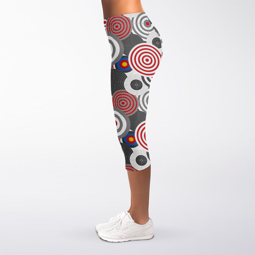 Bullseye Target Pattern Print Women's Capri Leggings