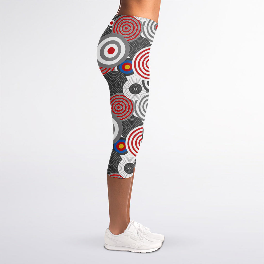 Bullseye Target Pattern Print Women's Capri Leggings