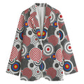 Bullseye Target Pattern Print Women's Cotton Blazer