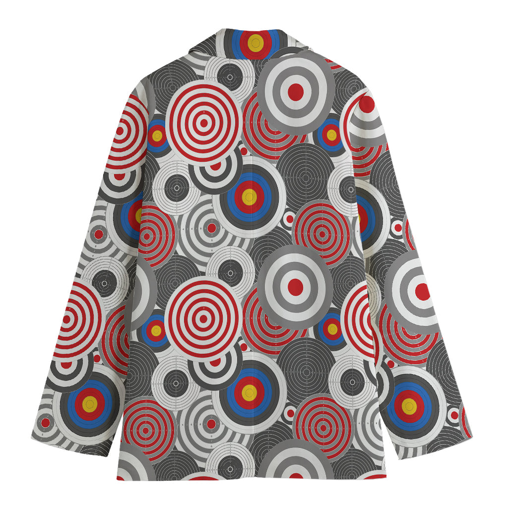Bullseye Target Pattern Print Women's Cotton Blazer