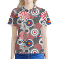Bullseye Target Pattern Print Women's Polo Shirt