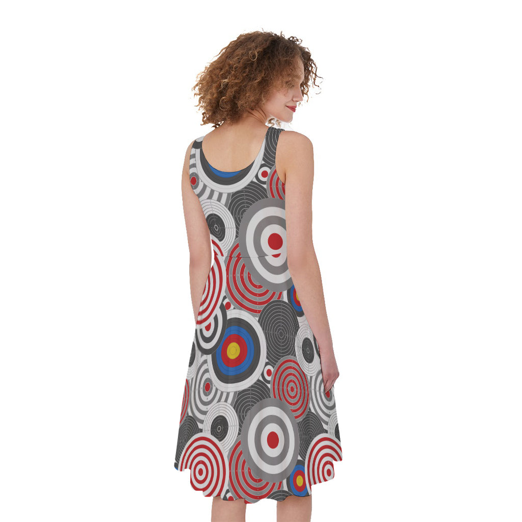 Bullseye Target Pattern Print Women's Sleeveless Dress