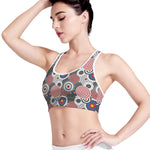 Bullseye Target Pattern Print Women's Sports Bra