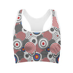 Bullseye Target Pattern Print Women's Sports Bra