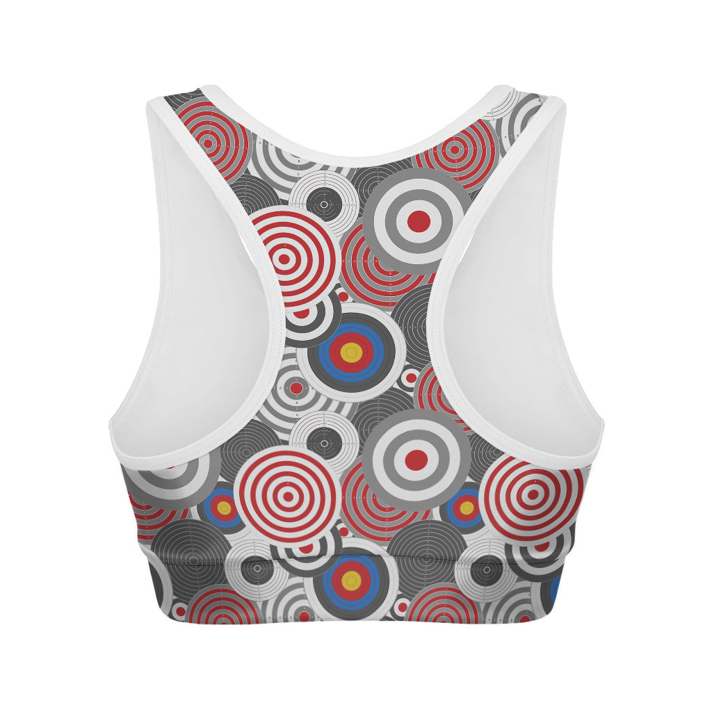 Bullseye Target Pattern Print Women's Sports Bra