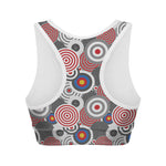Bullseye Target Pattern Print Women's Sports Bra