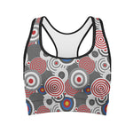Bullseye Target Pattern Print Women's Sports Bra