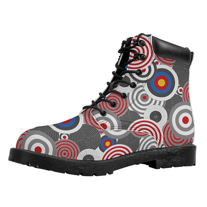Bullseye Target Pattern Print Work Boots