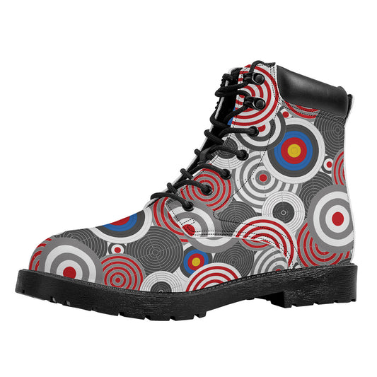 Bullseye Target Pattern Print Work Boots