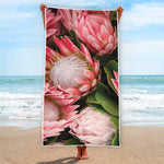Bunches of Proteas Print Beach Towel