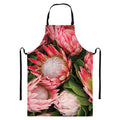 Bunches of Proteas Print Bib Apron With Pocket