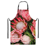 Bunches of Proteas Print Bib Apron With Pocket