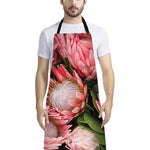 Bunches of Proteas Print Bib Apron With Pocket