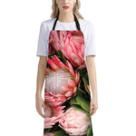 Bunches of Proteas Print Bib Apron With Pocket