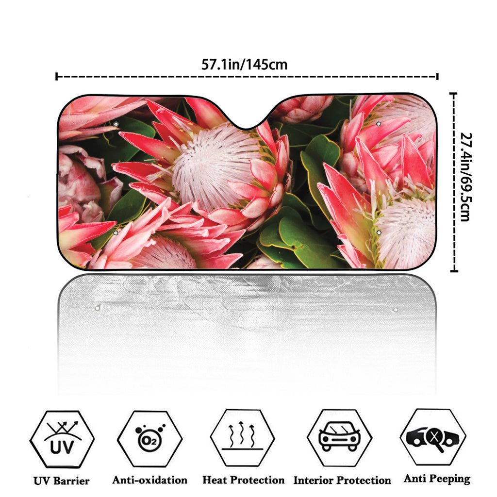 Bunches of Proteas Print Car Windshield Sun Shade