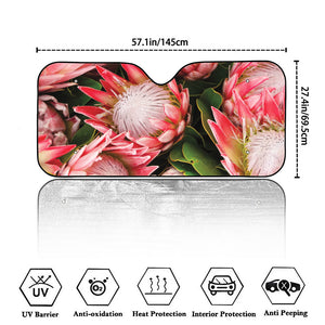 Bunches of Proteas Print Car Windshield Sun Shade