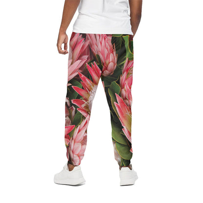 Bunches of Proteas Print Cotton Pants