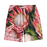 Bunches of Proteas Print Cotton Shorts