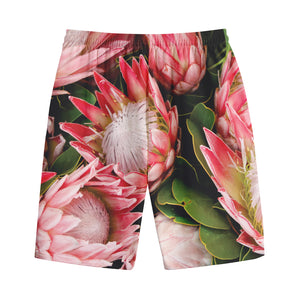 Bunches of Proteas Print Cotton Shorts