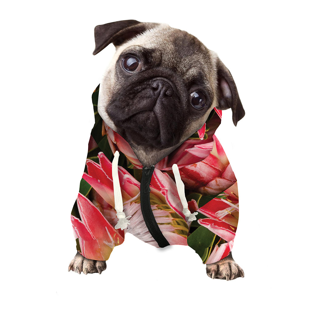 Bunches of Proteas Print Dog Zip Up Hoodie