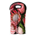 Bunches of Proteas Print Double Neoprene Wine Tote