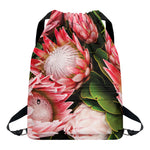 Bunches of Proteas Print Drawstring Backpack