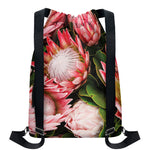 Bunches of Proteas Print Drawstring Backpack