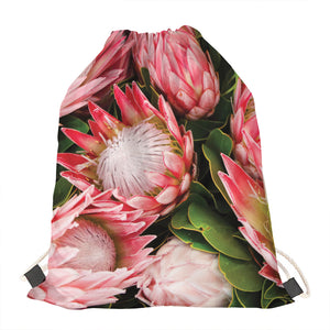 Bunches of Proteas Print Drawstring Bag