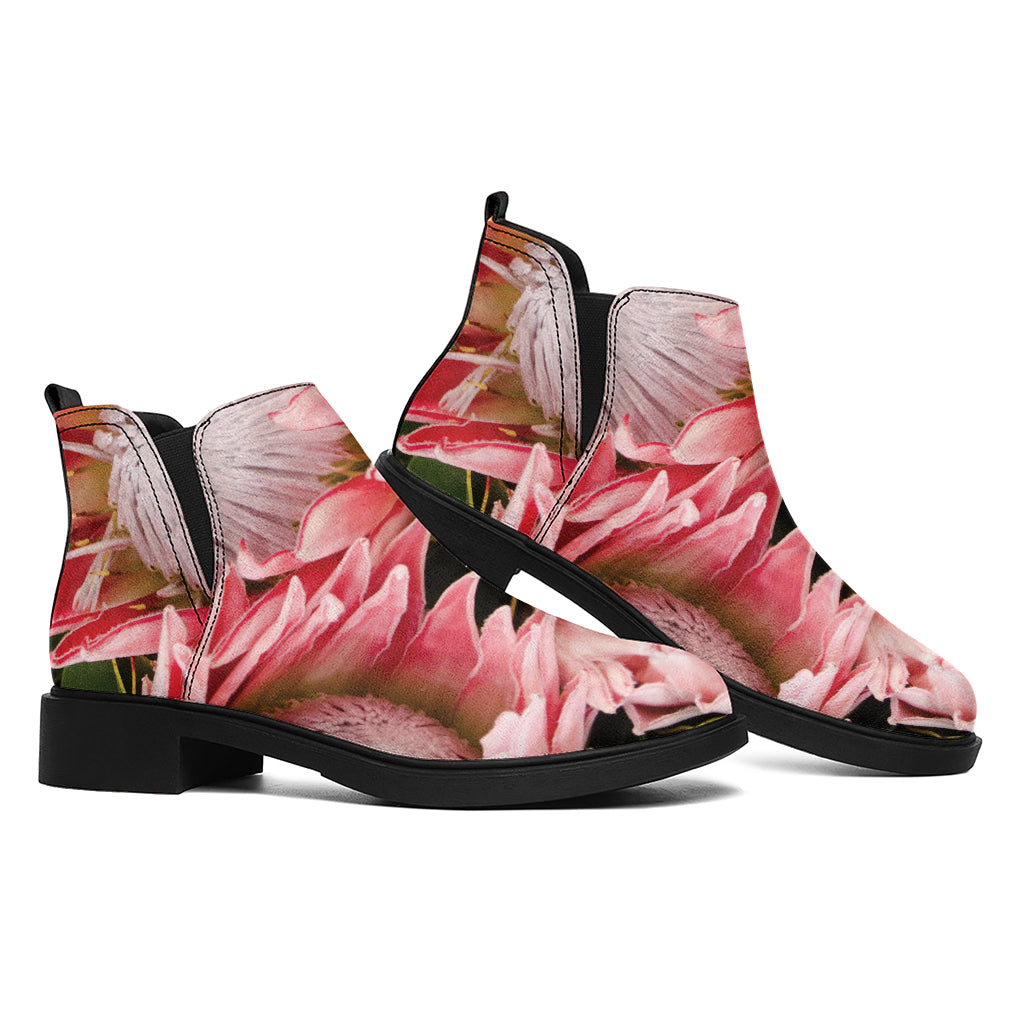 Bunches of Proteas Print Flat Ankle Boots