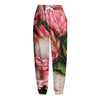 Bunches of Proteas Print Fleece Lined Knit Pants