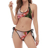 Bunches of Proteas Print Halter Scoop Tie Side Bikini