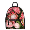 Bunches of Proteas Print Leather Backpack