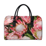 Bunches of Proteas Print Leather Duffle Bag