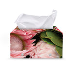 Bunches of Proteas Print Leather Tissue Box Cover