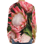 Bunches of Proteas Print Long Sleeve Baseball Jersey