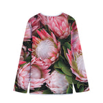 Bunches of Proteas Print Long Sleeve Short Coat