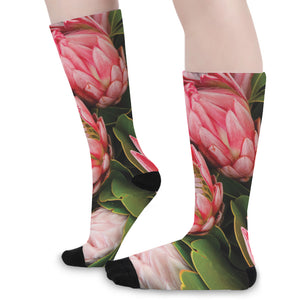 Bunches of Proteas Print Long Socks