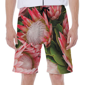 Bunches of Proteas Print Men's Beach Shorts