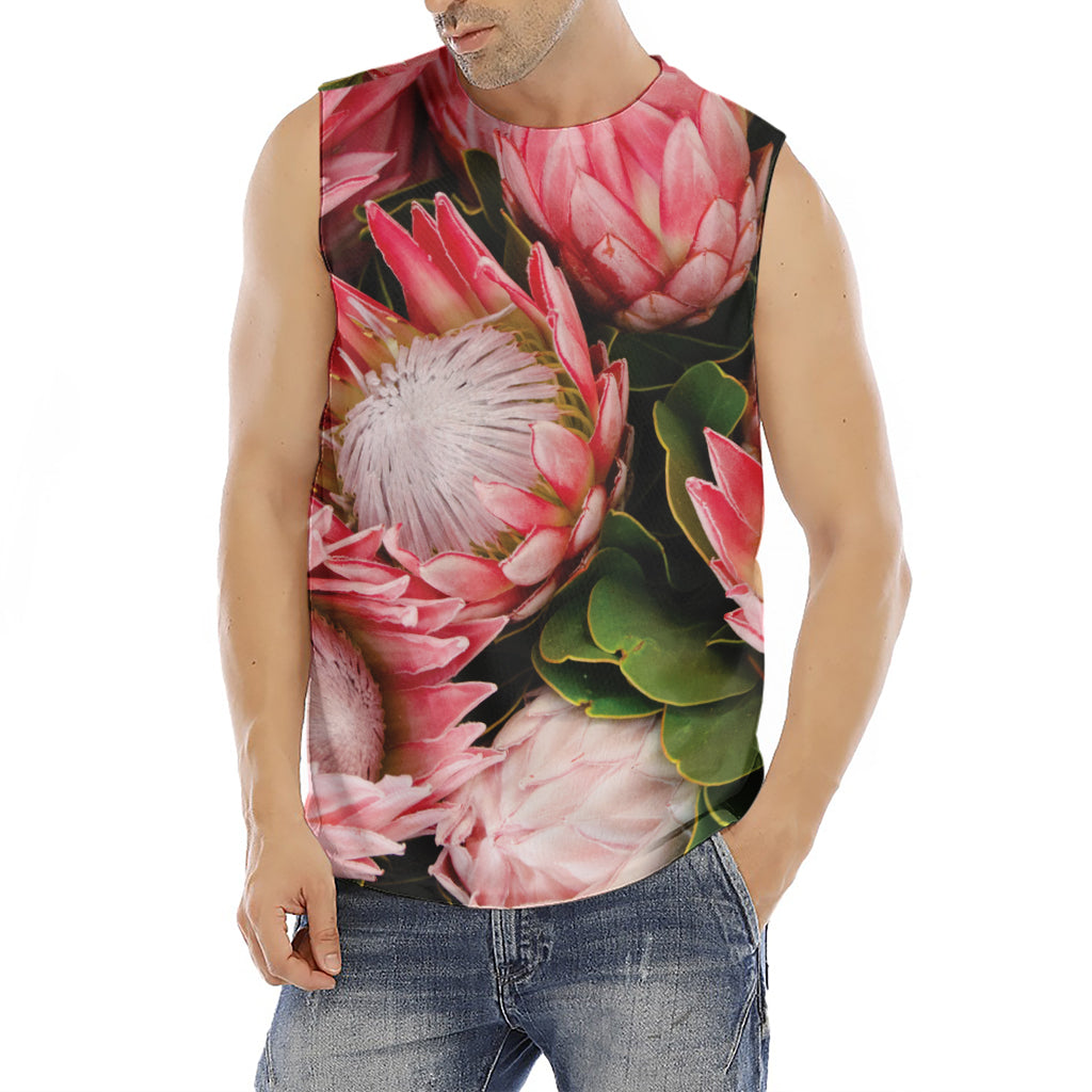 Bunches of Proteas Print Men's Fitness Tank Top