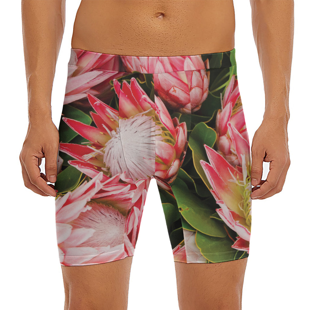 Bunches of Proteas Print Men's Long Boxer Briefs