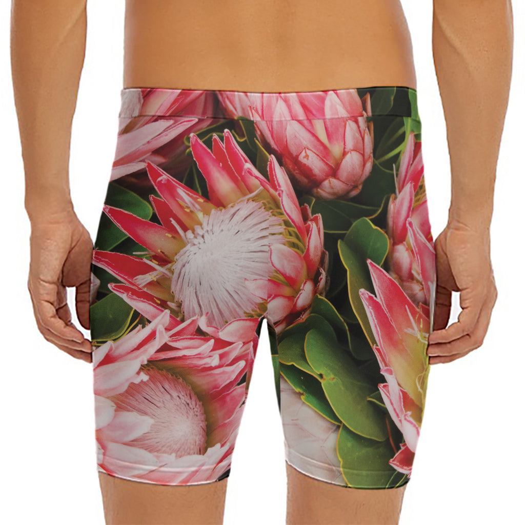 Bunches of Proteas Print Men's Long Boxer Briefs