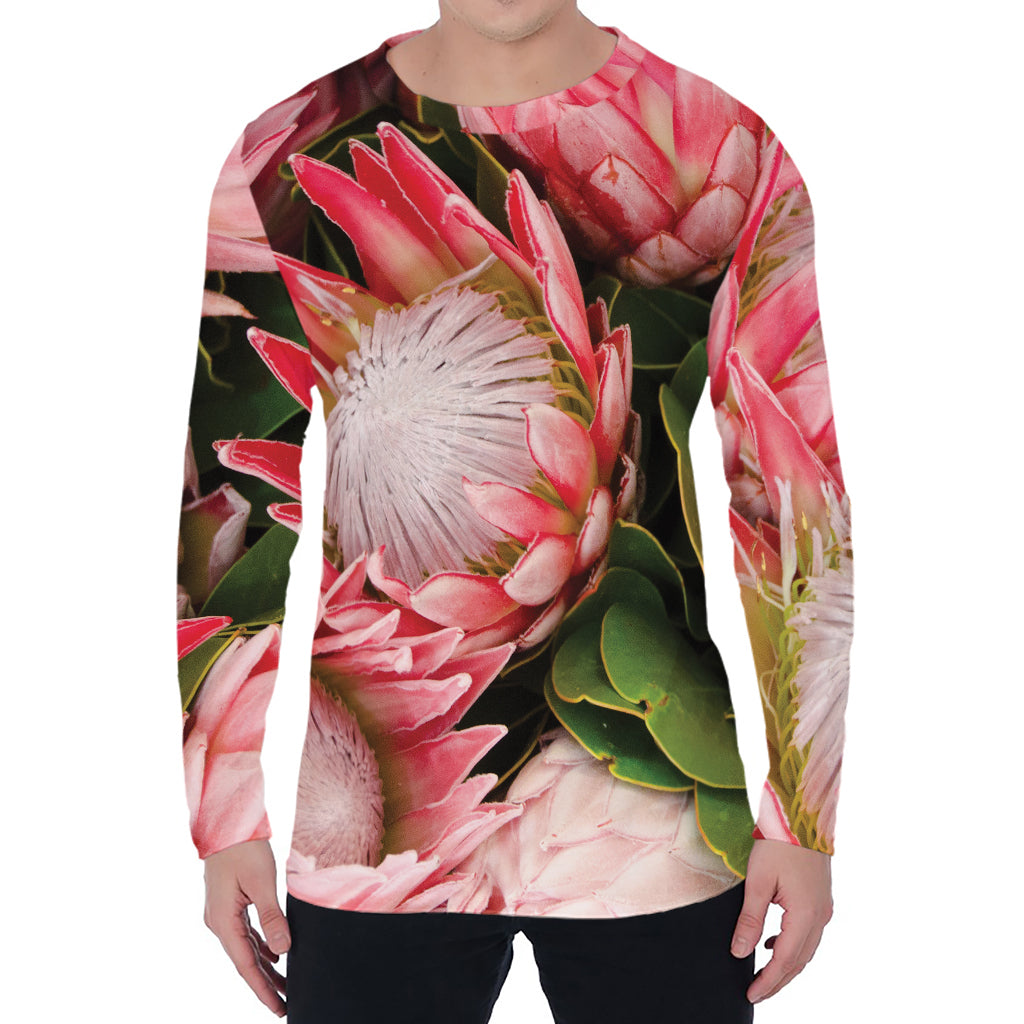 Bunches of Proteas Print Men's Long Sleeve T-Shirt