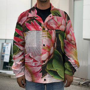 Bunches of Proteas Print Men's Shirt Jacket