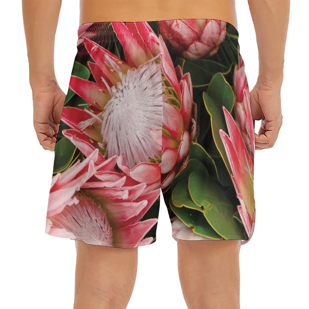 Bunches of Proteas Print Men's Split Running Shorts