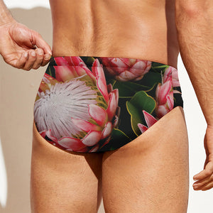 Bunches of Proteas Print Men's Swim Briefs